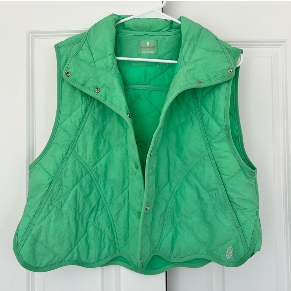 Free People Vibrant Green Quinn Quilted Puffer Vest